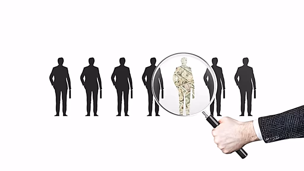 Büyüteç ile potansiyel müşteri arama temalı görsel